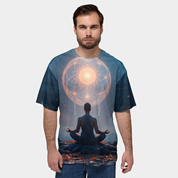 Футболка оверсайз мужская Ночная медитация, цвет: 3D-принт — фото 2