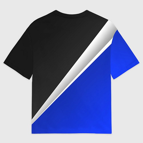 Мужская футболка оверсайз Чанган - синий и черный / 3D-принт – фото 2