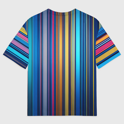 Мужская футболка оверсайз Яркие вертикальные линии / 3D-принт – фото 2