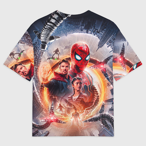 Мужская футболка оверсайз Герои Человек паук нет пути домой / 3D-принт – фото 2