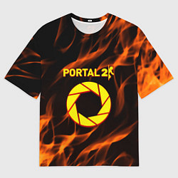 Мужская футболка оверсайз Portal flame steel