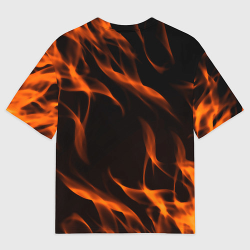 Мужская футболка оверсайз Portal flame steel / 3D-принт – фото 2