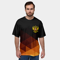 Футболка оверсайз мужская Герб России геометрия, цвет: 3D-принт — фото 2