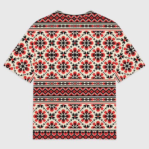 Мужская футболка оверсайз Славянская обережная вышивка / 3D-принт – фото 2