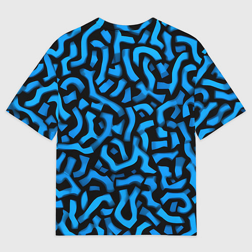 Мужская футболка оверсайз Синее граффити / 3D-принт – фото 2