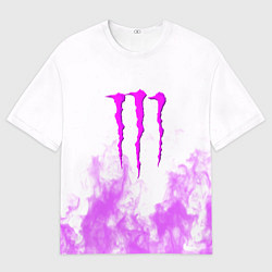 Футболка оверсайз мужская Monster energy neon flame, цвет: 3D-принт