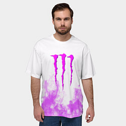 Футболка оверсайз мужская Monster energy neon flame, цвет: 3D-принт — фото 2