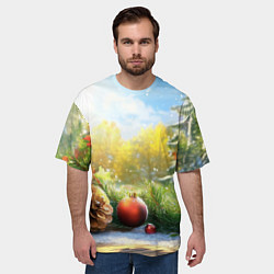 Футболка оверсайз мужская Солнечный новый год, цвет: 3D-принт — фото 2