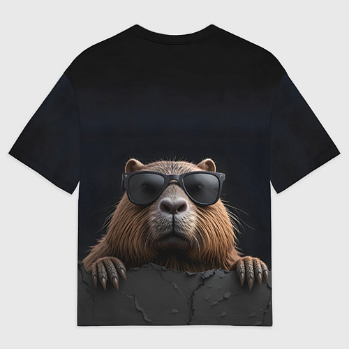 Мужская футболка оверсайз Фанат капибары / 3D-принт – фото 2