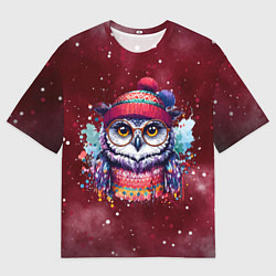 Футболка оверсайз мужская Зимняя сова, цвет: 3D-принт
