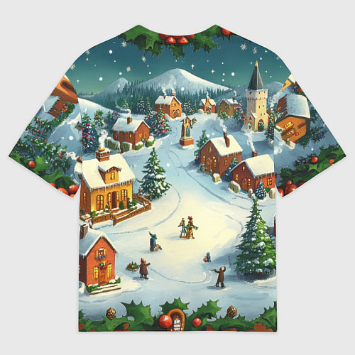 Мужская футболка оверсайз Каникулы нового года / 3D-принт – фото 2