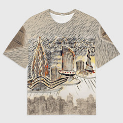 Футболка оверсайз мужская Город 2100, цвет: 3D-принт