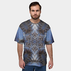 Футболка оверсайз мужская Снежинка в космосе, цвет: 3D-принт — фото 2