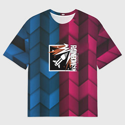 Мужская футболка оверсайз Rainbow six abstract
