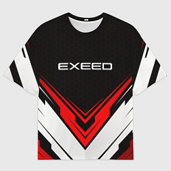 Футболка оверсайз мужская Exeed - красный симметричный, цвет: 3D-принт