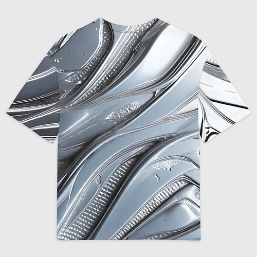 Мужская футболка оверсайз Полированный металл серебряный / 3D-принт – фото 2