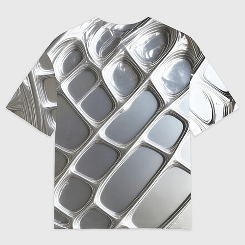 Мужская футболка оверсайз Полированный металл серебряный / 3D-принт – фото 2