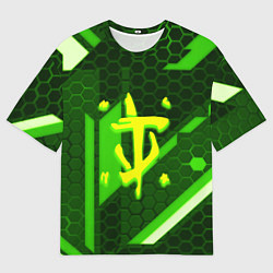 Футболка оверсайз мужская Doom geometry green, цвет: 3D-принт