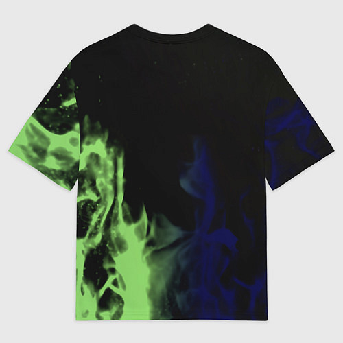 Мужская футболка оверсайз Portal fire steel / 3D-принт – фото 2