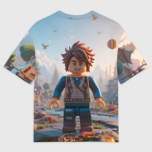 Мужская футболка оверсайз Роблокс в игровой стране / 3D-принт – фото 2