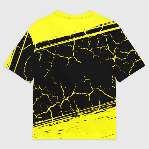 Мужская футболка оверсайз Ведьмак трещины текстура / 3D-принт – фото 2