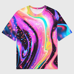 Мужская футболка оверсайз Жидкая энергия космоса - нейросеть