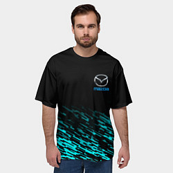 Футболка оверсайз мужская Mazda голубые краски, цвет: 3D-принт — фото 2