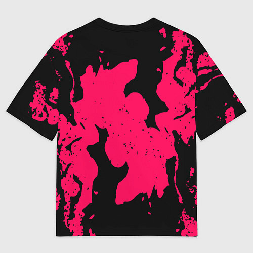 Мужская футболка оверсайз Nissan fire pink / 3D-принт – фото 2