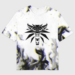 Футболка оверсайз мужская Ведьмак глитч огонь, цвет: 3D-принт