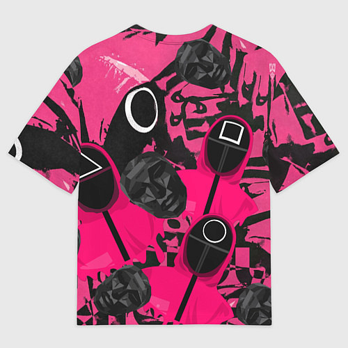 Мужская футболка оверсайз Игра в кальмара маска распорядителя и стражи / 3D-принт – фото 2