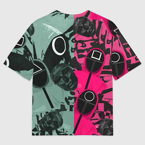 Мужская футболка оверсайз Маски из игры в кальмара / 3D-принт – фото 2