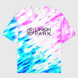 Мужская футболка оверсайз Linkin park rock краски