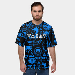 Футболка оверсайз мужская The Witcher logo pattern, цвет: 3D-принт — фото 2
