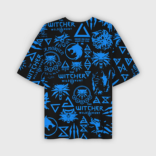 Мужская футболка оверсайз The Witcher logo pattern / 3D-принт – фото 2