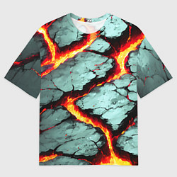 Мужская футболка оверсайз Треснувший камень жёлтый