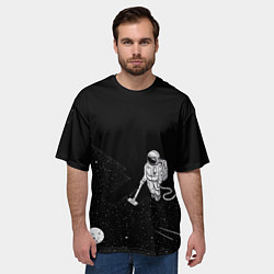 Футболка оверсайз мужская Космонавт и звезды, цвет: 3D-принт — фото 2