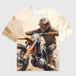 Футболка оверсайз мужская Эндуро Гонщик, цвет: 3D-принт