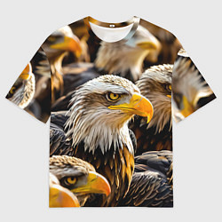 Футболка оверсайз мужская Белоголовые орланы, цвет: 3D-принт