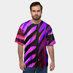 Футболка оверсайз мужская Фиолетово -чёрная абстракция, цвет: 3D-принт — фото 2