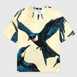 Мужская футболка оверсайз Ласточки