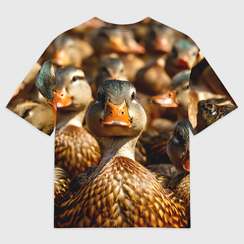 Мужская футболка оверсайз Дикие утки / 3D-принт – фото 2