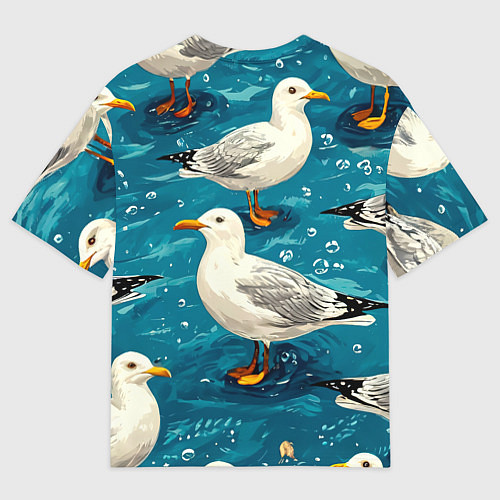 Мужская футболка оверсайз Чайка / 3D-принт – фото 2