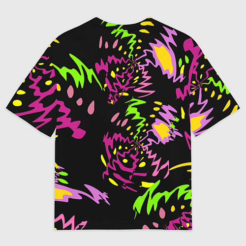 Мужская футболка оверсайз Яркие абстрактные круги-зигзаги / 3D-принт – фото 2