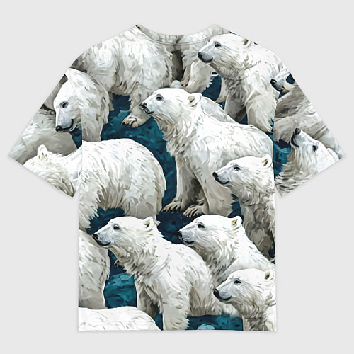 Мужская футболка оверсайз Свора белых медведей / 3D-принт – фото 2