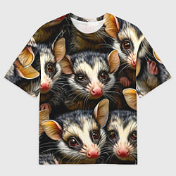 Мужская футболка оверсайз Опоссумовые мордочки