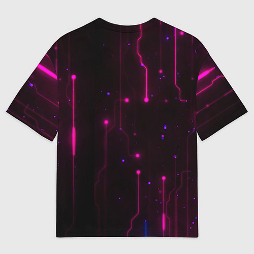 Мужская футболка оверсайз Самурай киберпанк цифровой / 3D-принт – фото 2
