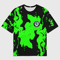 Футболка оверсайз мужская Skoda flame steel, цвет: 3D-принт