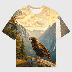Футболка оверсайз мужская Орел в горах, цвет: 3D-принт