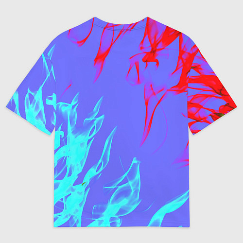 Мужская футболка оверсайз Portal 2 neon flame steel / 3D-принт – фото 2
