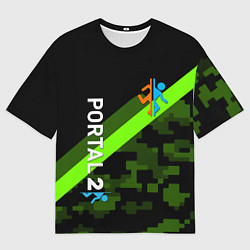 Футболка оверсайз мужская Portal camo steel geometry, цвет: 3D-принт